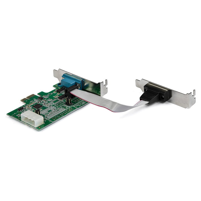 StarTech.com Tarjeta PCIe Serie 2 Puertos RS232 con UART 16950 - PCI Express Serial 921.4 Kbps Compatible con Windows y Linux
