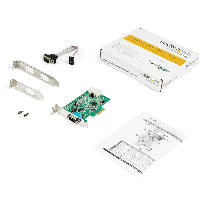 StarTech.com Tarjeta PCIe Serie 2 Puertos RS232 con UART 16950 - PCI Express Serial 921.4 Kbps Compatible con Windows y Linux