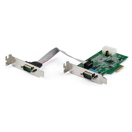 StarTech.com Tarjeta PCIe Serie 2 Puertos RS232 con UART 16950 - PCI Express Serial 921.4 Kbps Compatible con Windows y Linux