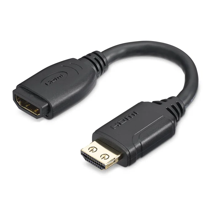 StarTech.com HD2MF6INL Cable Alargador/Extensor HDMI 2.0 Macho-Hembra 15cm, Alta Velocidad 18Gbps, 4K 60Hz, HDR, HDCP 2.2, Audio 32 Canales, Conector de Agarre, Negro