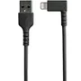 StarTech.com RUSBLTMM1MBR Cable de 1 m Lightning en Ángulo a USB A, Reforzado con Fibra de Aramida, Certificado MFI, Alivio de Tensión, Negro