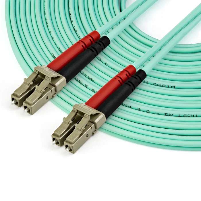 StarTech.com Cable de Fibra Óptica OM4 Multimodo 50/125 Duplex LC a LC - 10m - Aqua - Hasta 100 Gbps - Para SAN/SFP+/QSFP+ - LSZH - 450FBLCLC10