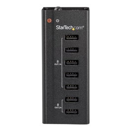 Startech Estación de Carga USB de 7 Puertos Autónoma, 5 Puertos de 1A y 2 Puertos de 2A - Base de Carga USB