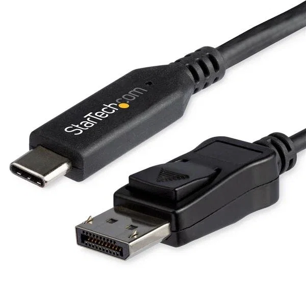 StarTech CDP2DP146B Cable Adaptador USB-C a DisplayPort 1.4, 8K 60Hz, 32.4Gbps, HDR, Plug-and-play, 1.8m, Negro - Compatible con MacBook, Windows, iPad Pro