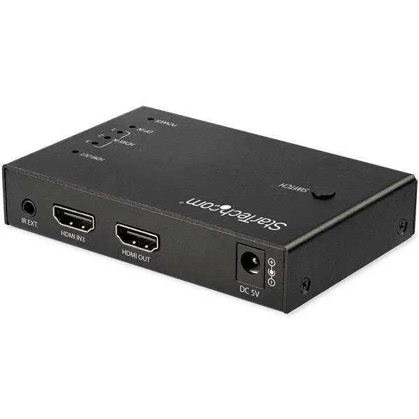 StarTech.com Conmutador de Video HDMI/DisplayPort 4 Puertos VS421HDDP - 4K@60Hz HDR Automático con Mando a Distancia para 3 Fuentes HDMI y 1 DisplayPort
