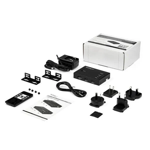 StarTech.com Conmutador de Video HDMI/DisplayPort 4 Puertos VS421HDDP - 4K@60Hz HDR Automático con Mando a Distancia para 3 Fuentes HDMI y 1 DisplayPort