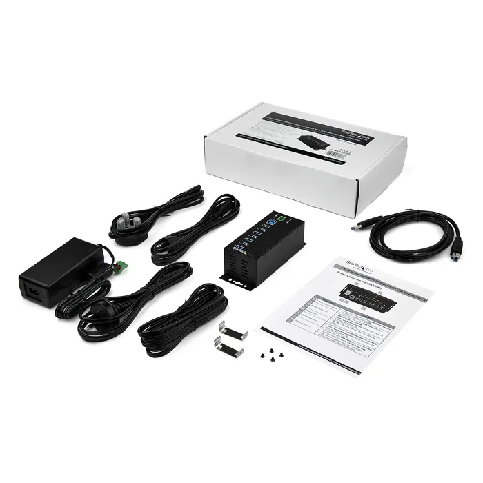 StarTech.com Hub Industrial USB 3.2 Gen 1 de 7 Puertos Negro HB30A7AME StarTech.com Hub Industrial USB 3.2 Gen 1 de 7 Puertos Negro HB30A7AME