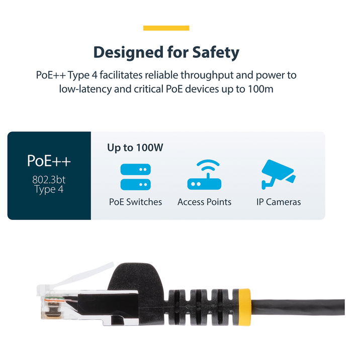 StarTech Cable de Red Cat6 UTP Slim de 3 Metros Negro 28 AWG LSZH Snagless, RoHS StarTech Cable de Red Cat6 UTP Slim de 3 Metros Negro 28 AWG LSZH Snagless, RoHS