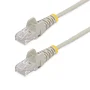 Startech Cable de red Cat6 delgado de 3 m Gris con conectores RJ45 sin enganches