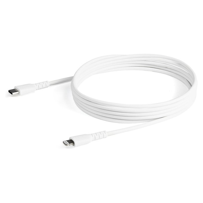StarTech.com Cable USB-C a Lightning de 2 m, Certificado MFi, Blanco
