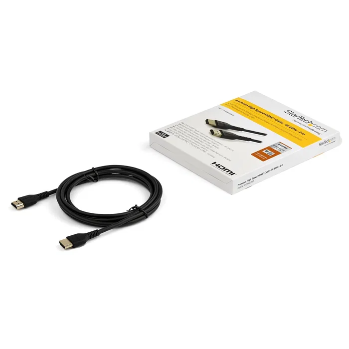 StarTech.com RHDMM2MP Cable HDMI 2.0 Premium de Alta Velocidad con Ethernet - 2 Metros - 4K a 60 Hz - HDR - Slim Negro