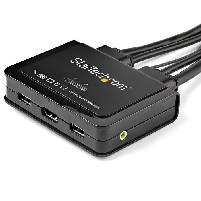 Startechcom Conmutador KVM SV211HDUA4K HDMI 2 Puertos con Audio y Resolución 4K a 60Hz