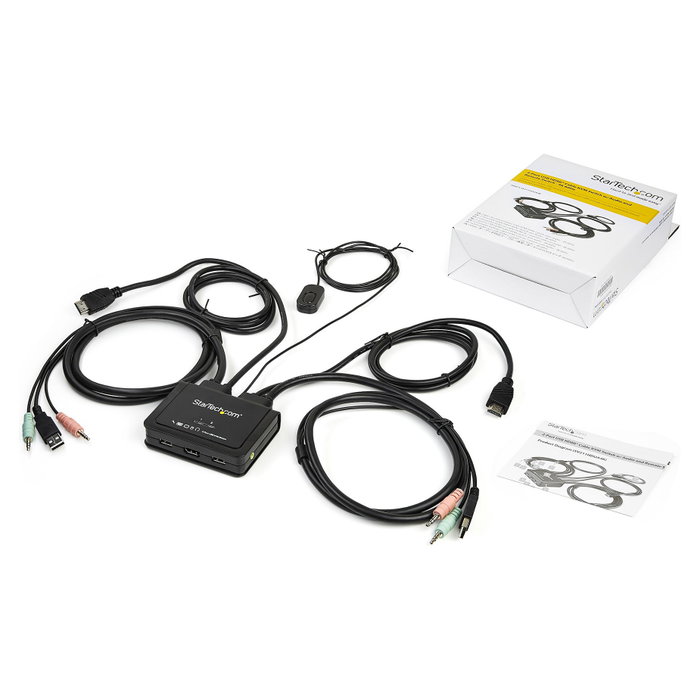 StarTech.com Conmutador KVM HDMI de 2 puertos SV211HDUA4K con 4K a 60Hz y Audio