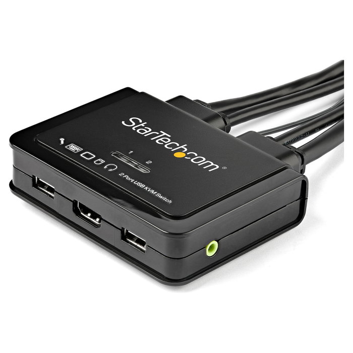 StarTech.com Conmutador KVM HDMI de 2 puertos SV211HDUA4K con 4K a 60Hz y Audio