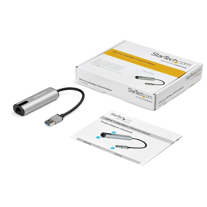 StarTech.com Adaptador de Red Ethernet USB-A a RJ45 2.5 Gigabit LAN US2GA30 - 2.5GBase-T Multi-Gigabit, 5000 Mbit/s, USB 3.0, Compatible con Windows, Mac, Linux