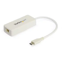 StarTech.com Adaptador de Red USB-C a Gigabit Ethernet con Puerto USB-A, Blanco