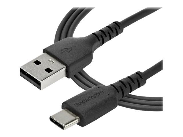StarTech.com Cable USB-A a USB-C de 1m (RUSB2AC1MB) - USB 2.0, Carga 3A, Alta Resistencia, Doble Blindaje