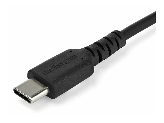 StarTech Cable USB-C a USB-C 1 Metro Negro - USB 2.0, Carga Rápida 60W, Reforzado con Fibra de Aramida, Compatible con Thunderbolt 3 y iPad Pro - Modelo RUSB2AC1MB