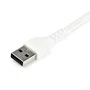 StarTech RUSB2AC2MW Cable USB-A a USB-C 2.0 2m Blanco con Fibra de Aramid - Carga Rápida 3A 60W, Compatible con iPhone 15, iPad Pro, Samsung Galaxy, Google Pixel