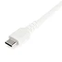 StarTech RUSB2AC2MW Cable USB-A a USB-C 2.0 2m Blanco con Fibra de Aramid - Carga Rápida 3A 60W, Compatible con iPhone 15, iPad Pro, Samsung Galaxy, Google Pixel