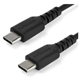 StarTech Cable USB-C a USB-C 2m, Carga Rápida 60W, Compatible DisplayPort, Robusto con Revestimiento TPE y Fibra de Aramida, Negro, RUSB2AC2MB