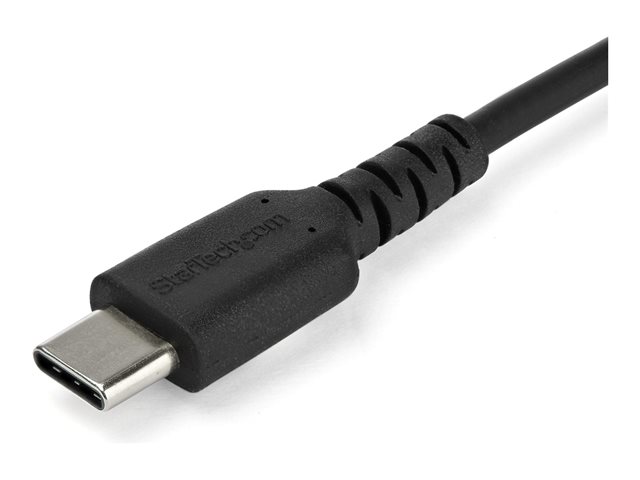 StarTech Cable USB-C a USB-C 2m, Carga Rápida 60W, Compatible DisplayPort, Robusto con Revestimiento TPE y Fibra de Aramida, Negro, RUSB2AC2MB