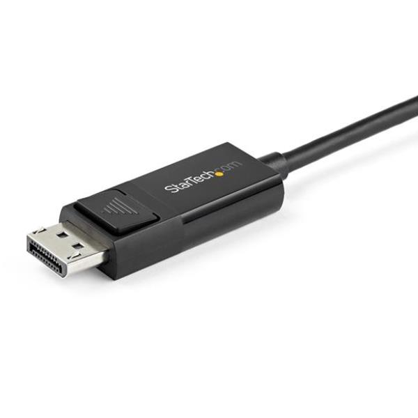 StarTech Cable USB-C a DisplayPort 1.2 Bidireccional 4K@60Hz, 1m, Negro - CDP2DP1M2NB
