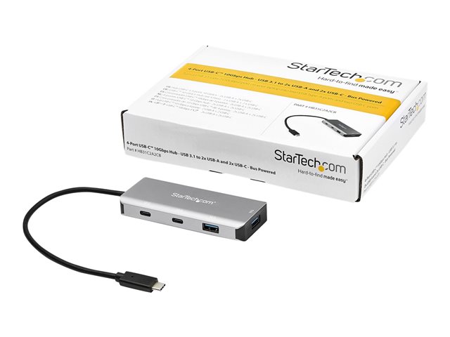 Startech Hub USB-C 4 Puertos Alimentado - 2xUSB-A 2xUSB-C 10Gbps - USB 3.2 Gen 2 (3.1 Gen 2) - Para Expansión y Carga Rápida