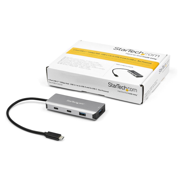 StarTech.com Hub USB-C HB31C2A2CB de 4 Puertos (2x USB-A y 2x USB-C) 10 Gbps StarTech.com Hub USB-C HB31C2A2CB de 4 Puertos (2x USB-A y 2x USB-C) 10 Gbps