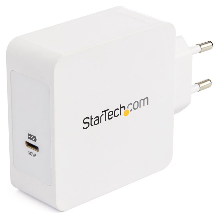 StarTech.com Cargador USB-C de Pared 60W con Cable de 2m Blanco