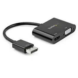 StarTech.com DP2VGAHD20 Adaptador DisplayPort a HDMI y VGA 4K 60Hz HDR para Mac, Windows, Chrome OS y Linux, Plug & Play, 2 en 1