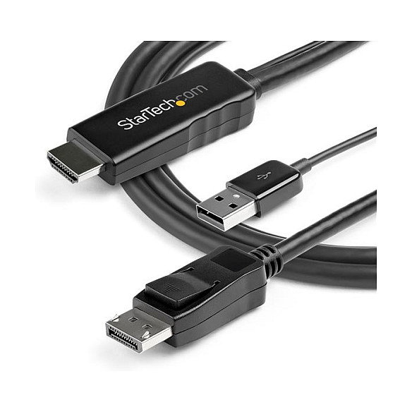 StarTech.com Cable HDMI a DisplayPort 3m Activo - 4K 30Hz, Alimentación USB
