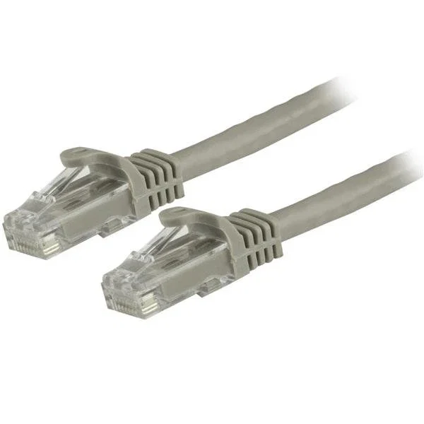 StarTech Cable de Red Cat6 1.5m U/UTP Gris - 24 AWG Cobre 100% Snagless - Gigabit Ethernet PoE Plug and Play - N6PATC150CMGR