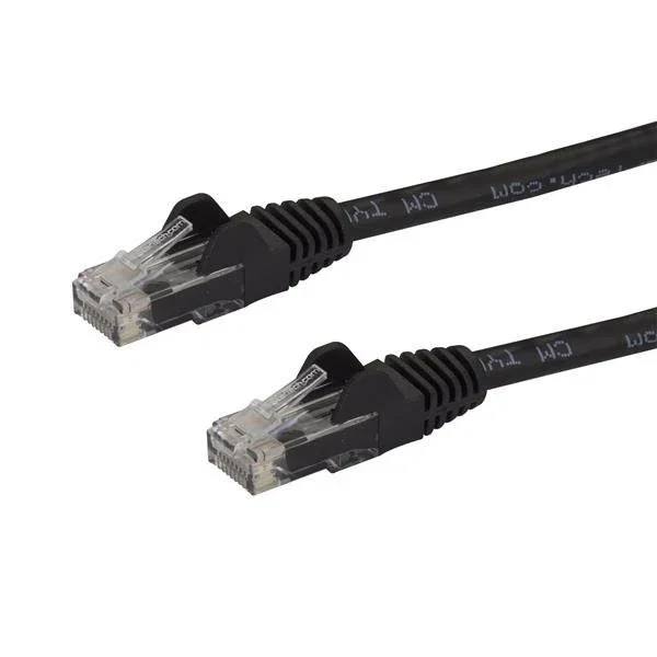 StarTech.com N6PATC750CMBK Cable de Red Ethernet RJ45 Cat6 UTP de 7.5 Metros, 24 AWG Cobre 100%, Snagless, Certificación ETL, Negro
