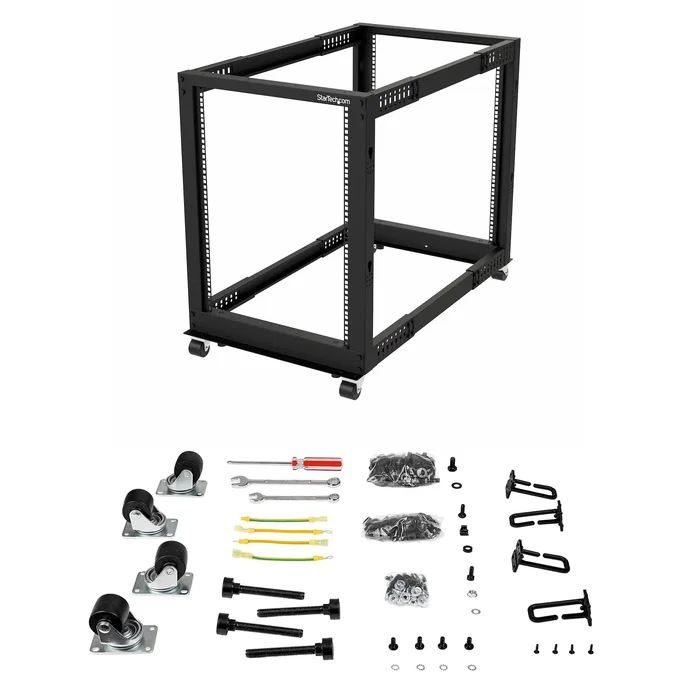 Startech Rack de marco abierto 15U de 4 columnas con profundidad ajustable Startech Rack de marco abierto 15U de 4 columnas con profundidad ajustable