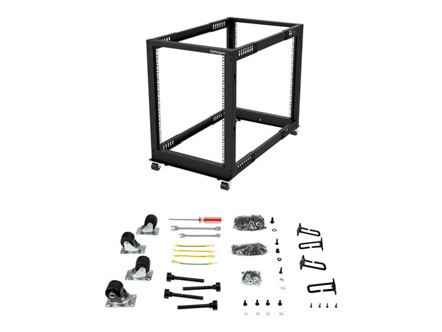 StarTech.com Rack de Marco Abierto 15U de 4 Columnas con Ruedas