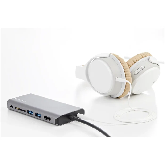 StarTech.com DKT30CHVAUSP Hub USB-C 8 en 1 con 100W Power Delivery, HDMI 4K, VGA, Ethernet Gigabit, Lector SD, 2x USB-A para MacBook, Windows, Chromebook, Portátil - Negro/Gris