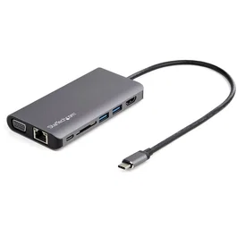 StarTech.com DKT30CHVAUSP Hub USB-C 8 en 1 con 100W Power Delivery, HDMI 4K, VGA, Ethernet Gigabit, Lector SD, 2x USB-A para MacBook, Windows, Chromebook, Portátil - Negro/Gris