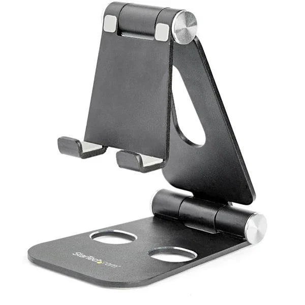 StarTech.com USPTLSTNDB Soporte pasivo universal para teléfono móvil/smartphone y Tablet/UMPC, ajustable multidispositivo hasta 13", aluminio negro