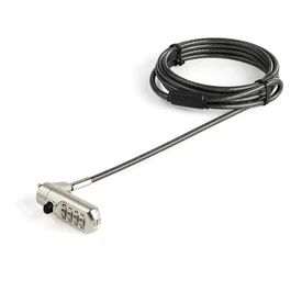 Kensington Cable de Seguridad para Portátil 2m - Candado con Combinación para Ranura Nano - Negro Acero Inoxidable