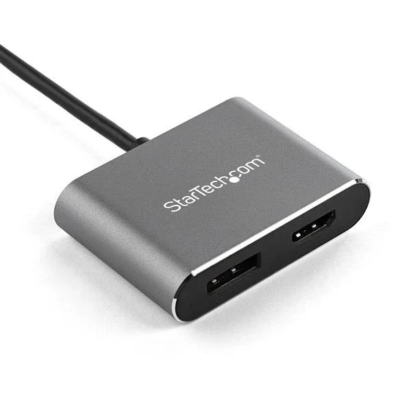 Startech Adaptador USB-C a HDMI 2.0 / DisplayPort 1.2 para Monitor 4K UHD 60Hz HDR, Compatible con MacBook Pro, M1/M2, Windows, 7.1ch, Negro/Gris - CDP2DPHD