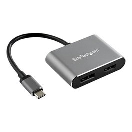 Startech Adaptador USB-C a HDMI o DisplayPort CDP2DPHD - Conversor de vídeo de doble puerto para portátil, tablet, teléfono