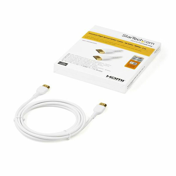 Startech Cable HDMI Premium de Alta Velocidad de 2m, 4K 60Hz, Blanco