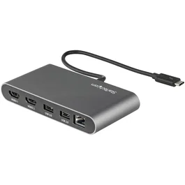 StarTech.com Mini Dock Thunderbolt 3 Docking Station Portátil para 2 Monitores HDMI 4K 60Hz USB-A GbE Cable 28cm