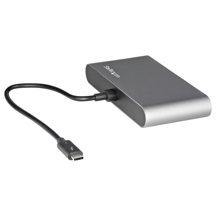 StarTech Mini Docking Station Thunderbolt 3 - Replicador de Puertos Portátil TB3 para 2 Monitores HDMI 4K 60Hz y GbE