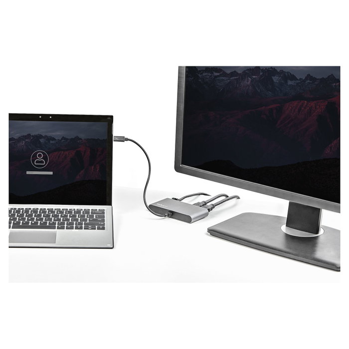 StarTech Mini Docking Station Thunderbolt 3 - Replicador de Puertos Portátil TB3 para 2 Monitores HDMI 4K 60Hz y GbE