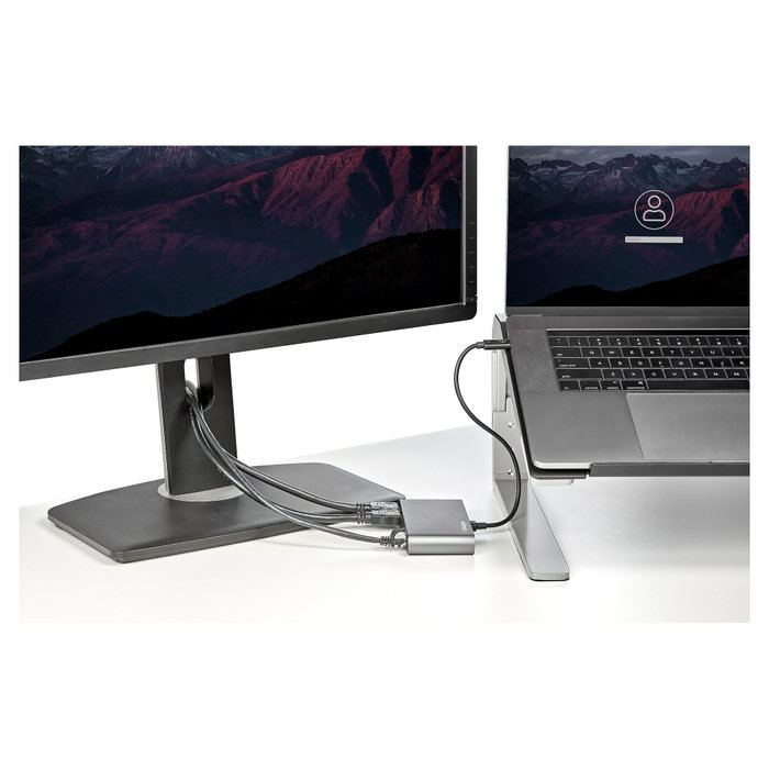 StarTech Mini Docking Station Thunderbolt 3 - Replicador de Puertos Portátil TB3 para 2 Monitores HDMI 4K 60Hz y GbE