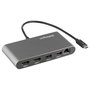 StarTech Mini Docking Station Thunderbolt 3 - Replicador de Puertos Portátil TB3 para 2 Monitores HDMI 4K 60Hz y GbE