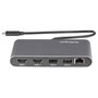 StarTech Mini Docking Station Thunderbolt 3 - Replicador de Puertos Portátil TB3 para 2 Monitores HDMI 4K 60Hz y GbE