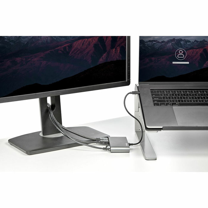StarTech.com Mini Docking Station Thunderbolt 3 Gris TB3DKM2HDL con 2 HDMI 4K 60Hz y GbE